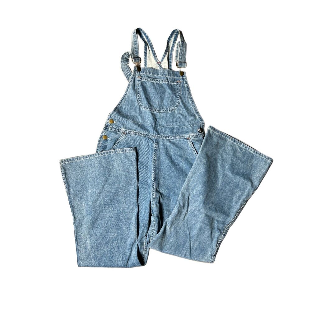 Christy Dawn Overalls light wash wide leg flare Size 29